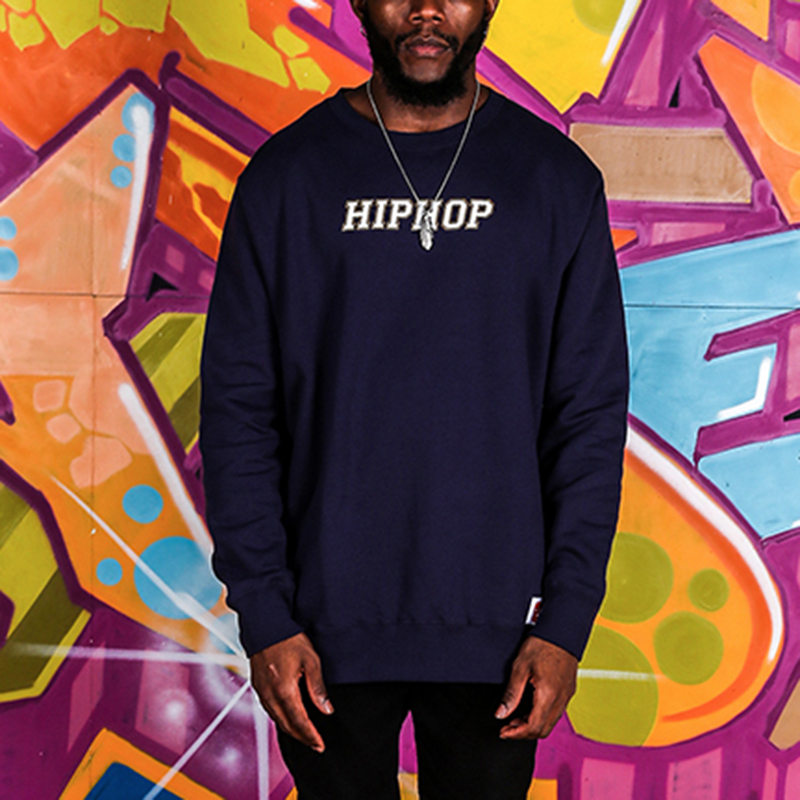 >black simple hiphop sweatshirt long sleeve for men