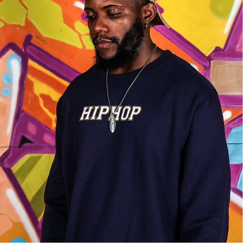 black simple hiphop sweatshirt long sleeve for men