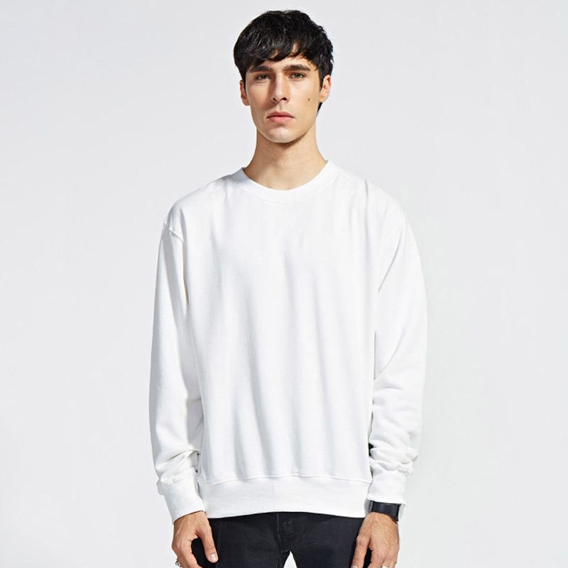 >Classic blank white cotton men’s loose hoodies