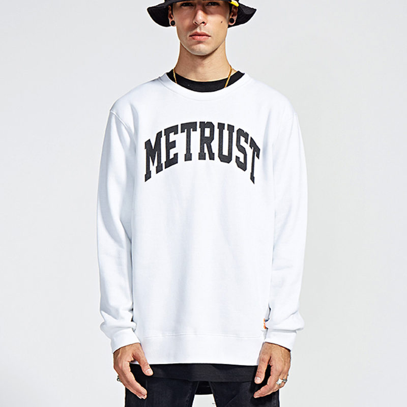 >white basic long sleeve printed shirt for men