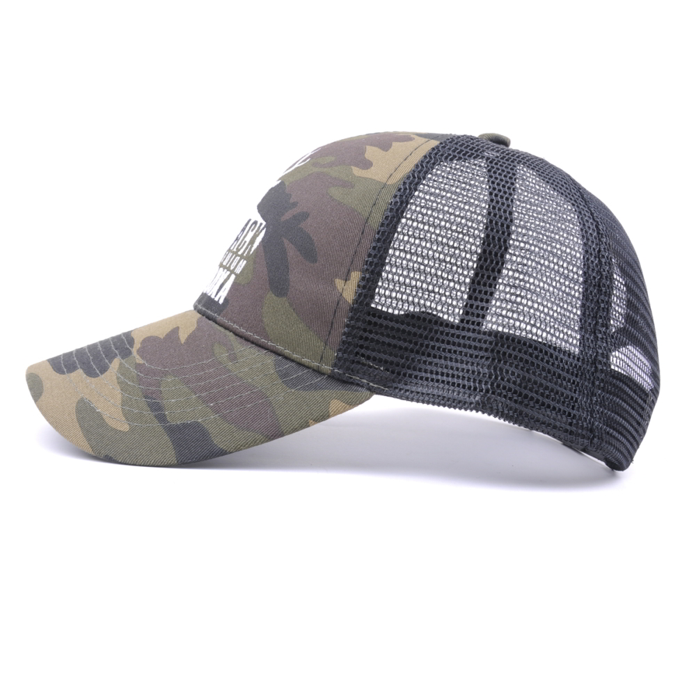 plain embroidery camo sports baseball trucker caps