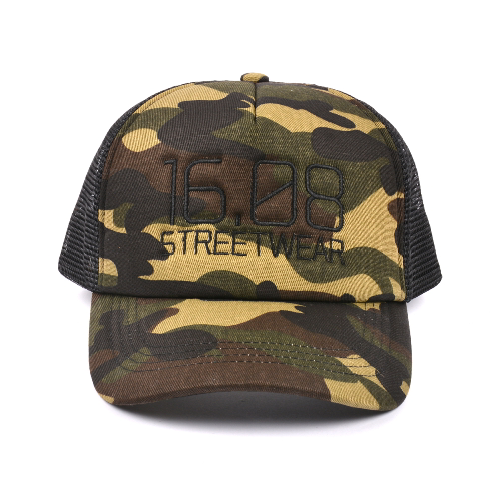 plain camo printing embroidery trucker baseball caps