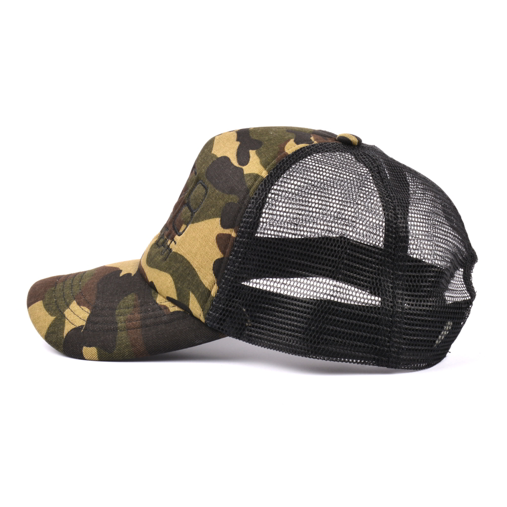 plain camo printing embroidery trucker baseball caps