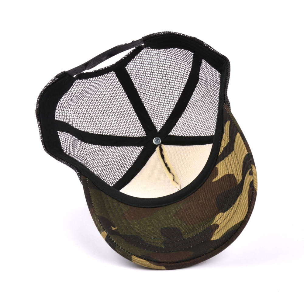 plain camo printing embroidery trucker baseball caps