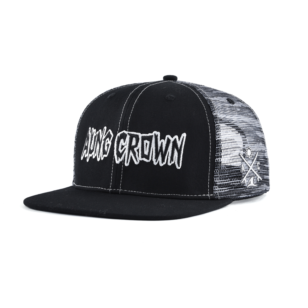 >AungCrown street denim style hiphop mesh snapback cap