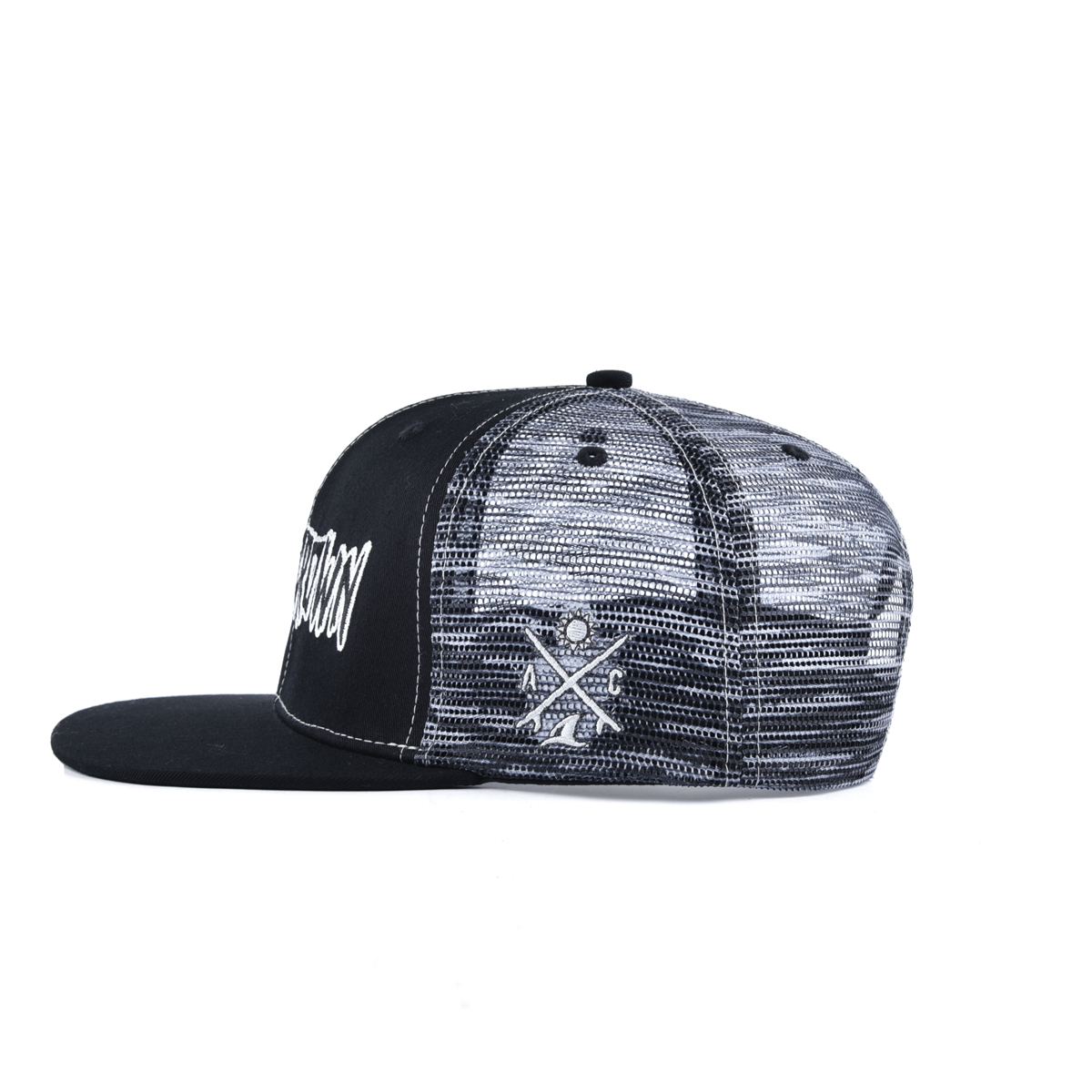 AungCrown street denim style hiphop mesh snapback cap