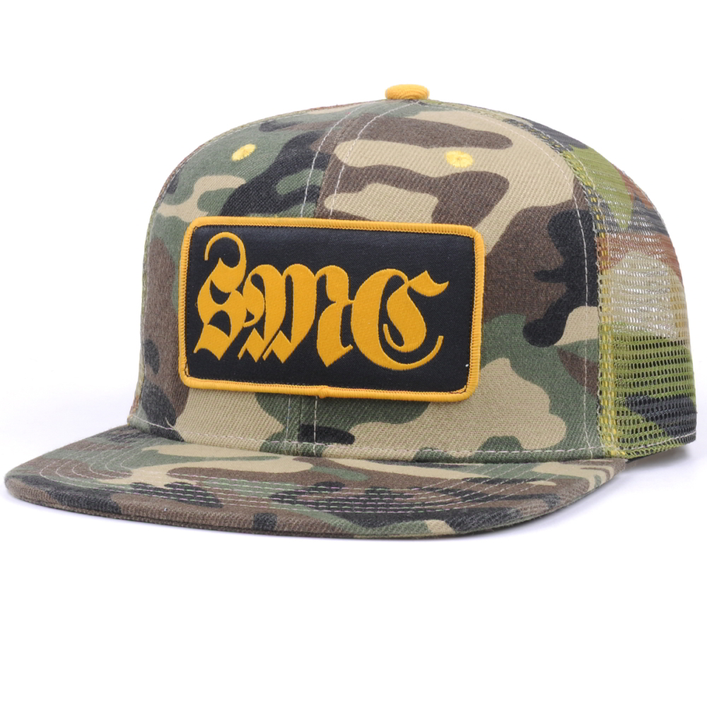 >patch logo camo snapback trucker caps mesh hats