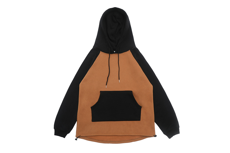 >Earthy color and black contrast color series long sleeve man hoodies with elastic