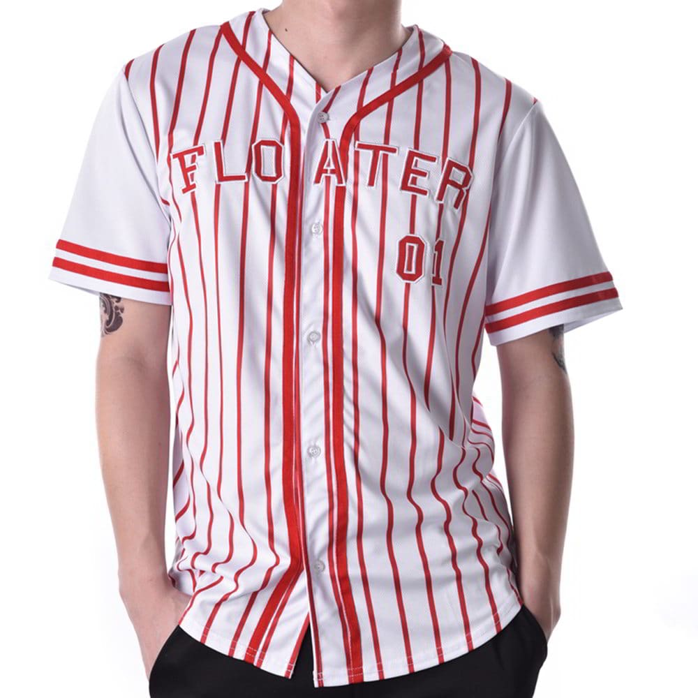 >custom mens embroidery stripes baseball uniform t shirts
