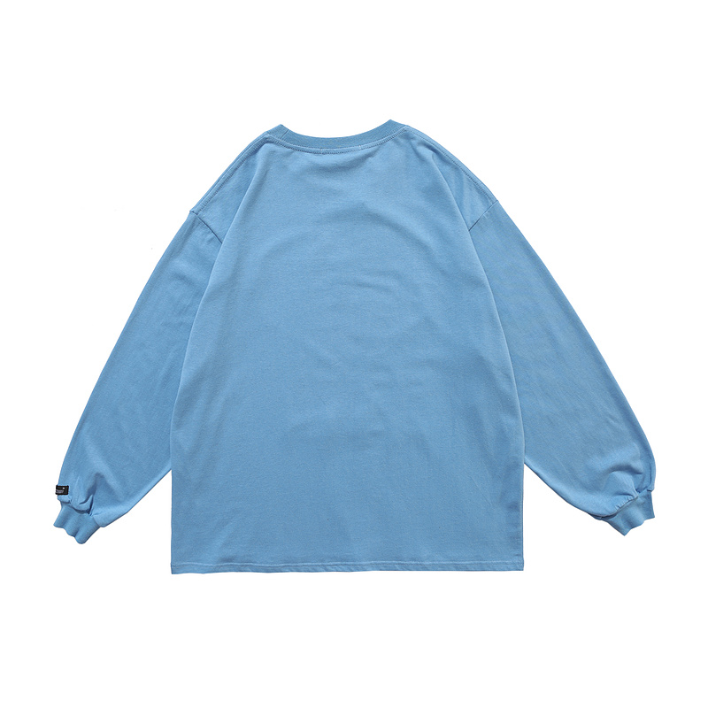 Blue women casual oversized long sleeve sweatshirt