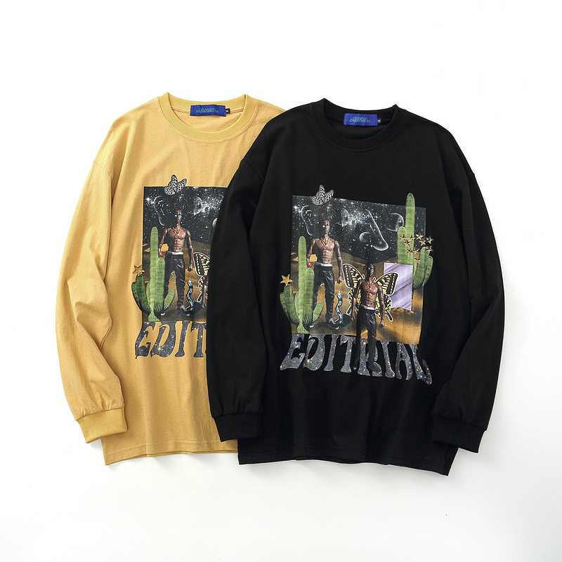 >AungCrown street style pattern graphic printing cotton sweatshirt