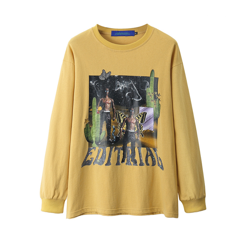 AungCrown street style pattern graphic printing cotton sweatshirt