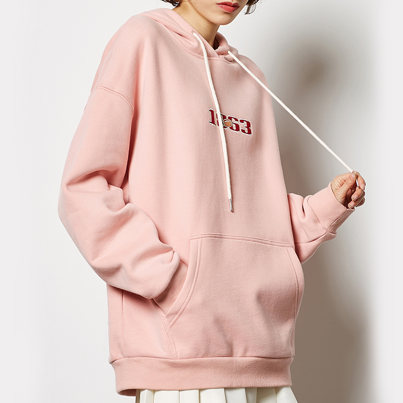 Women letter printing drawstring pullover hoodies top