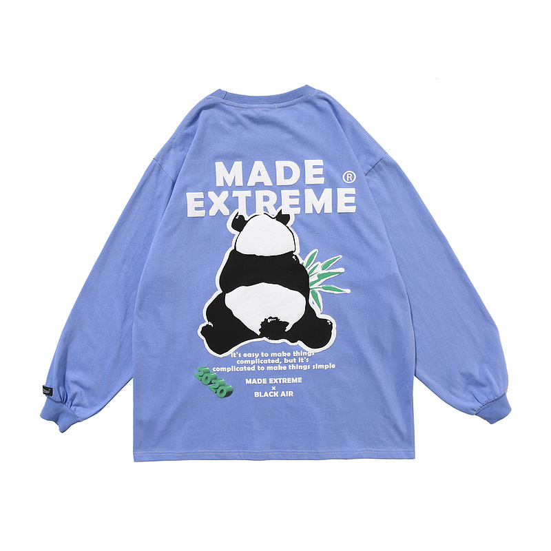 cartoon panda animal graphic printing long sleeve sweatshirt