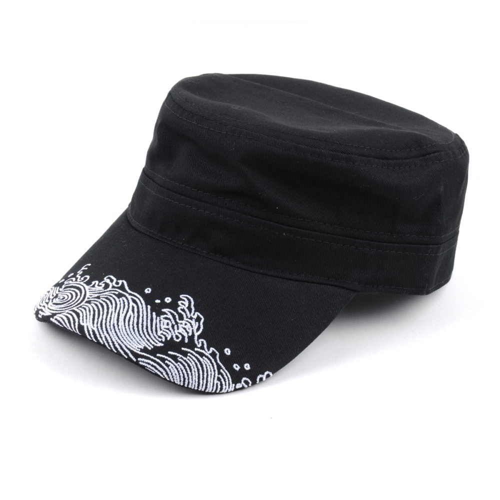 black cotton embroidery caps military hats