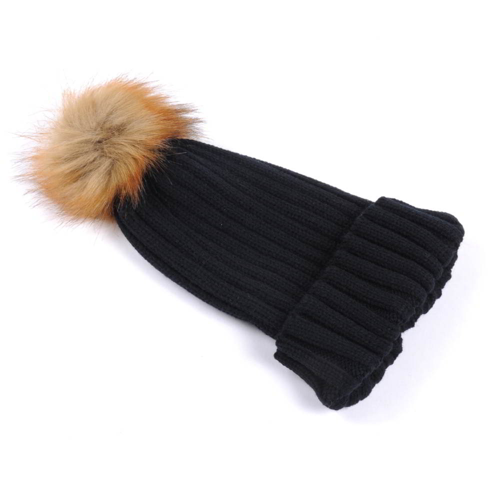 plain blank pom winter black beanies