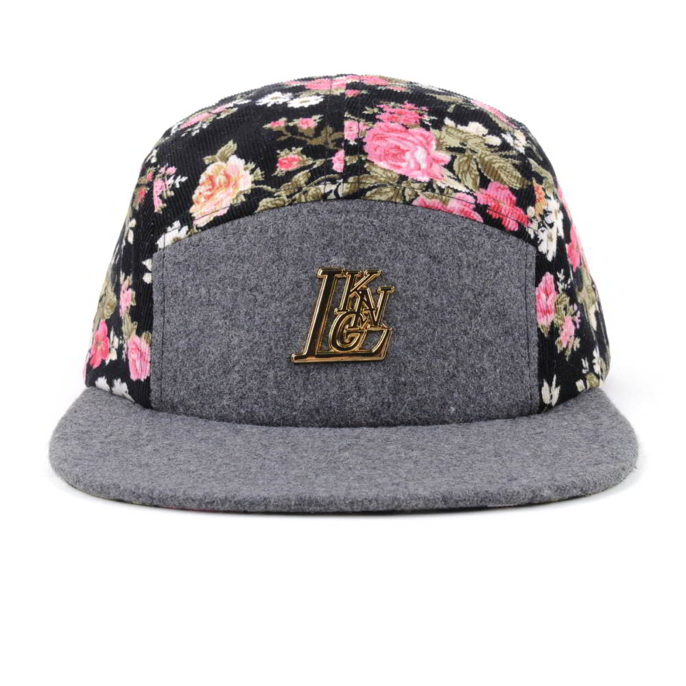 >metal label melton wool digital printing 5 panels caps