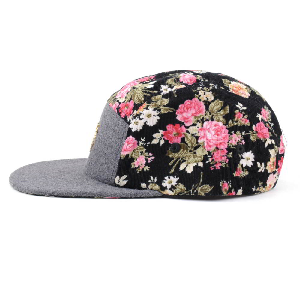 metal label melton wool digital printing 5 panels caps