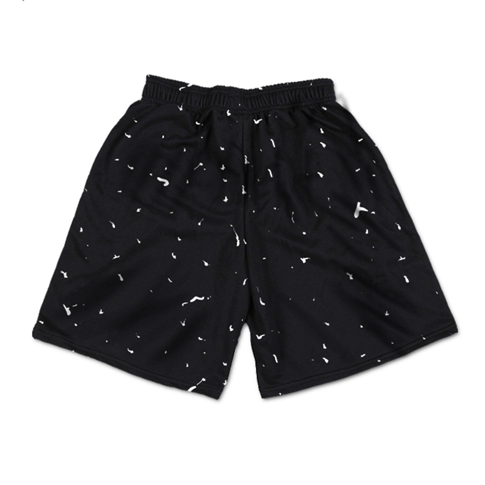 men’s casual ink print brand athletic gym shorts