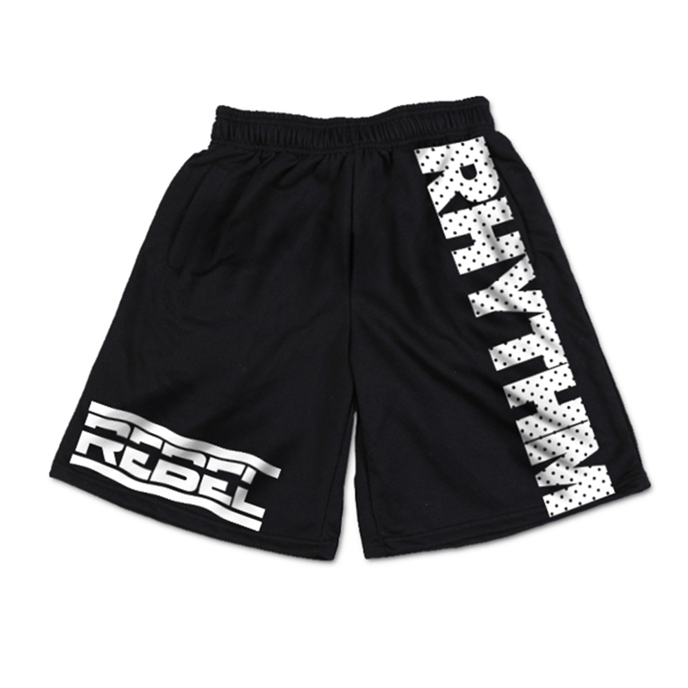 >Black athletic elastic waist sweat shorts for men