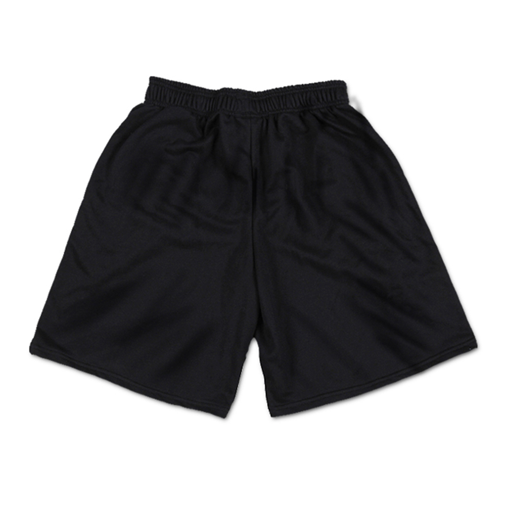 Black and white cotton men’s athletic shorts with pockets