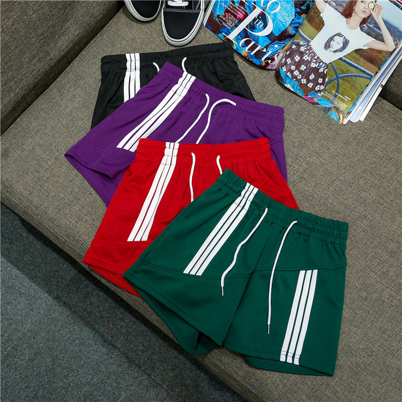 Cotton soft striped athletic women’s shorts in summer