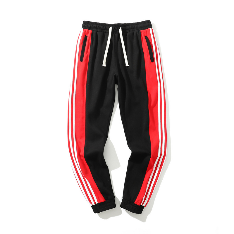 >ankle banded casual athletic splicing contrast color pants