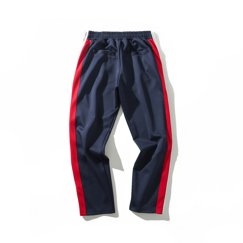 Men’s athletic Side high split snap button striped sweatpants