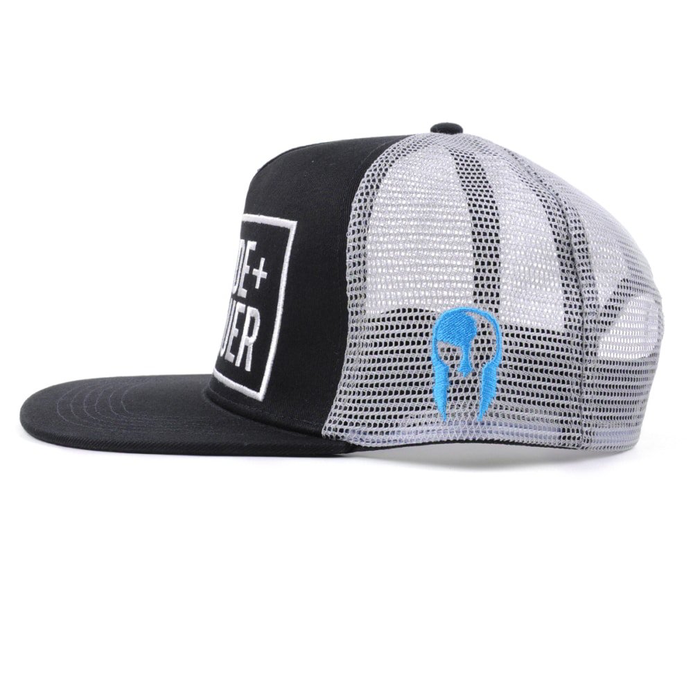 embroidery logo black trucker cap mesh hat