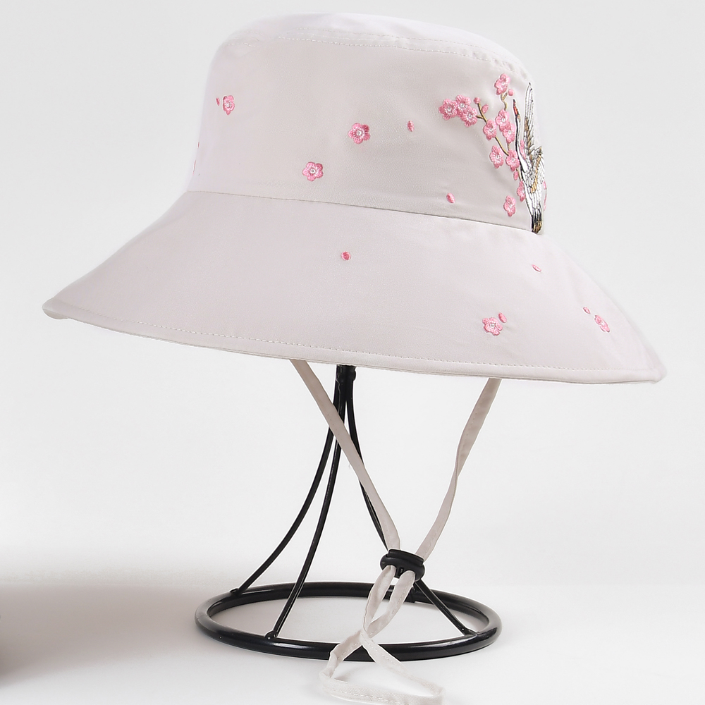 >adjustable embroidery logo bucket women hats