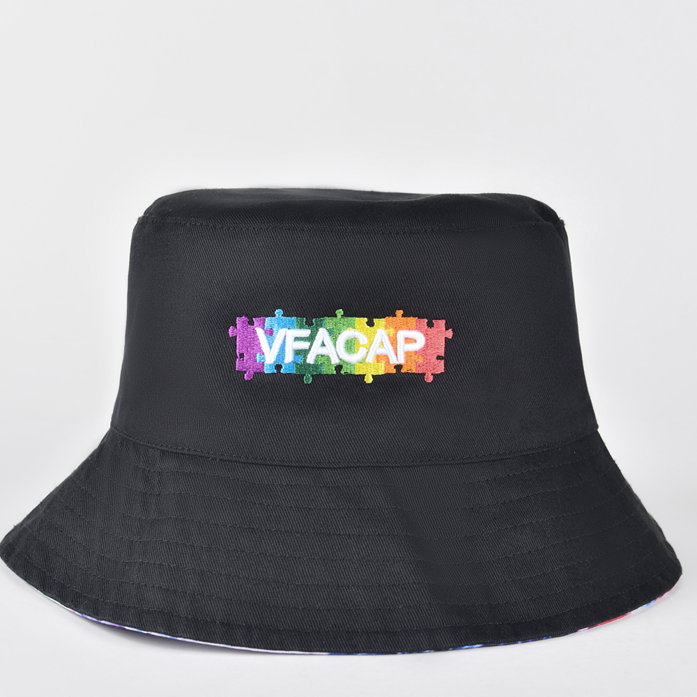 >vfacaps embroidery logo reversible bucket hats