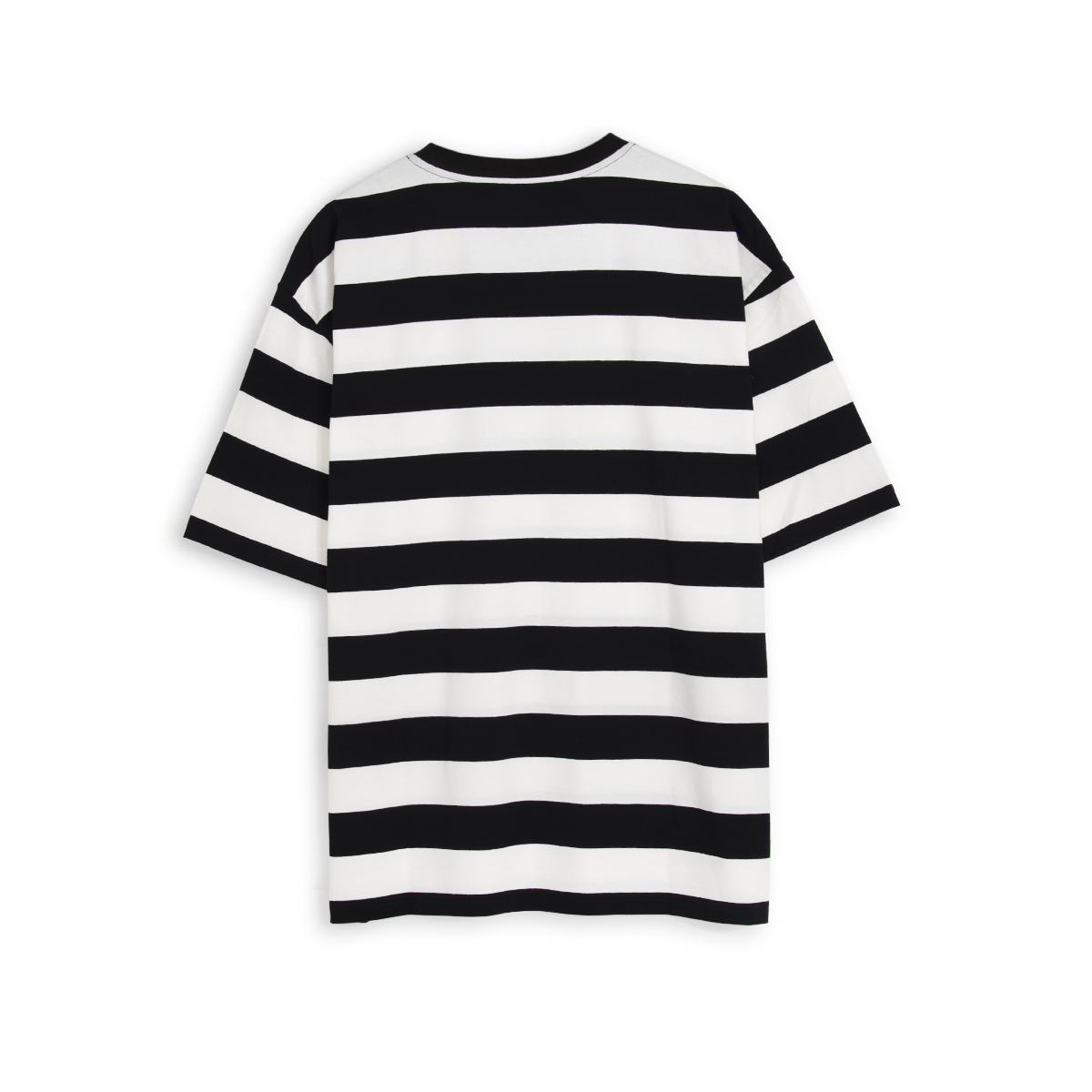 Men’s casual crewneck black-white striped t shirt