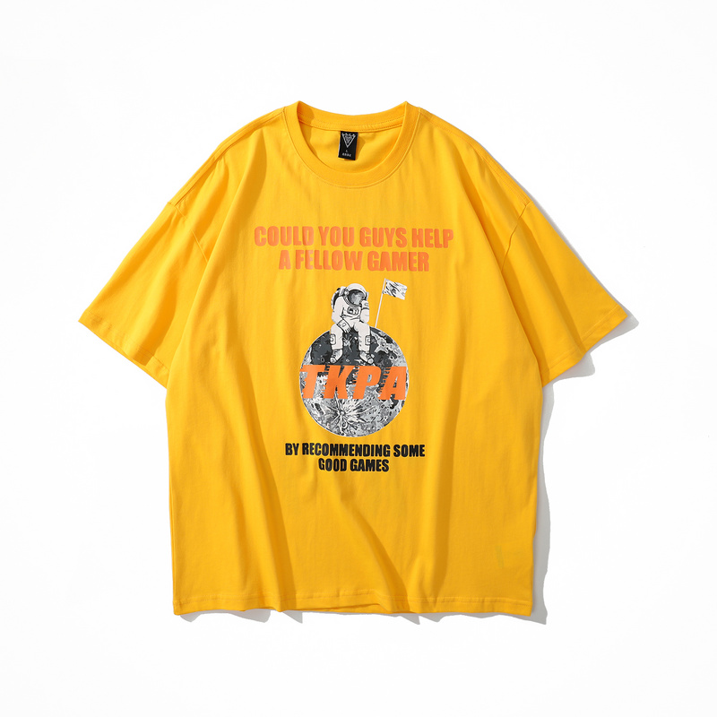 >Yellow urban street style cool printed t shirt for men