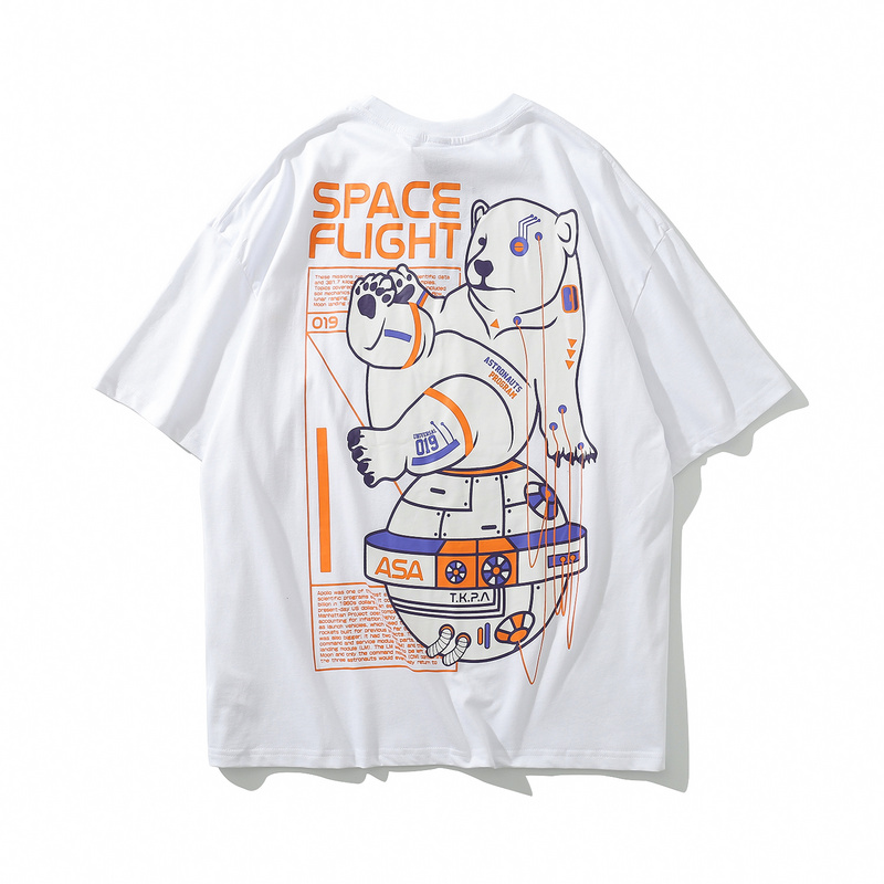 space flight cool and loose men printed t shirt