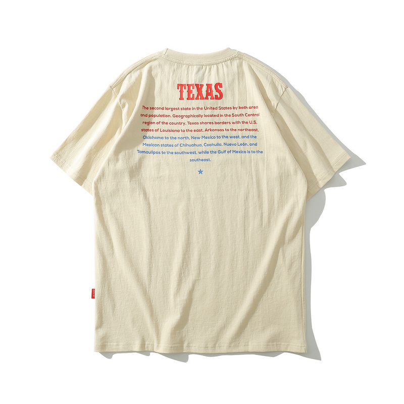 Print loose Texas graphic short sleeve t shirt for men