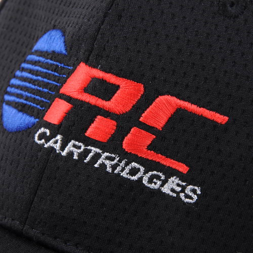 flat embroidery sports black caps design logo