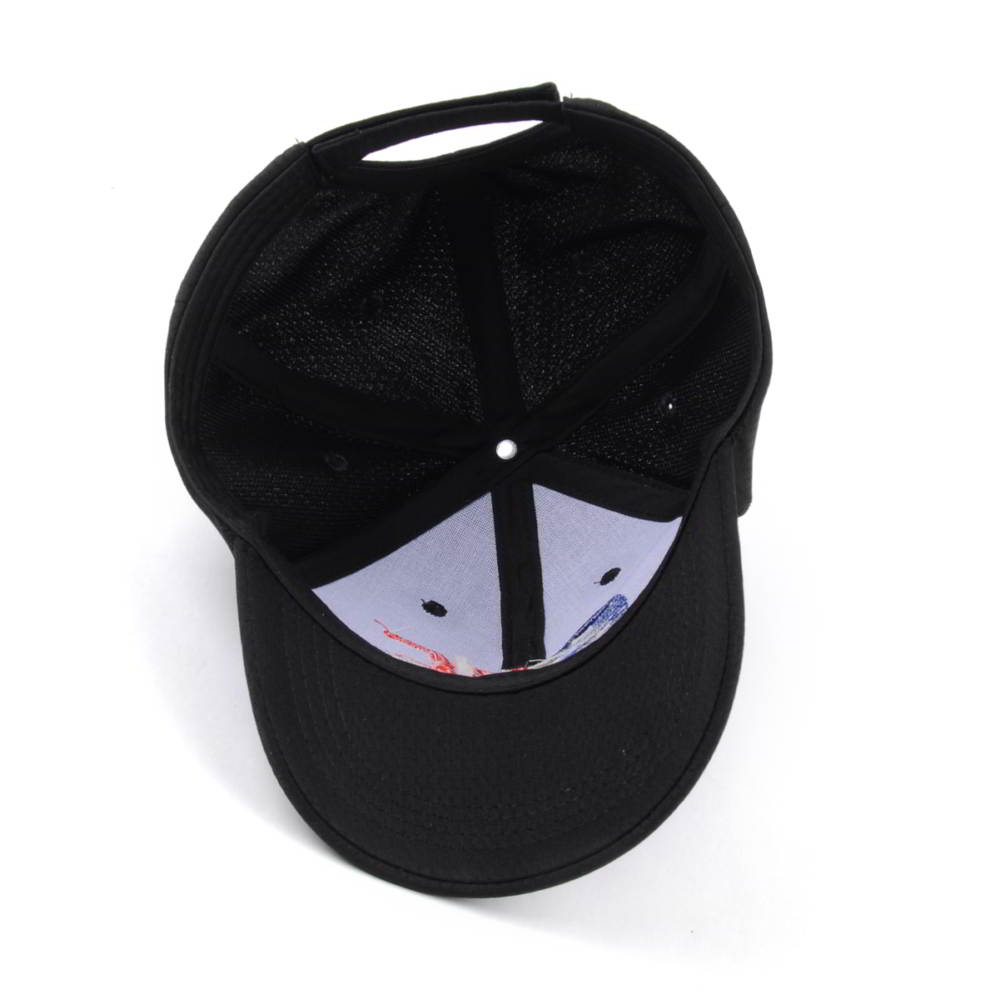 flat embroidery sports black caps design logo