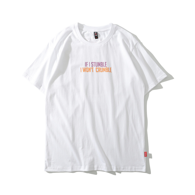 >white everything is okay letter short sleeve graphic t shirt