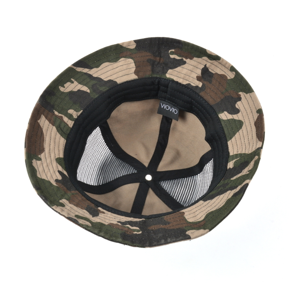 plain embroidery logo camo bucket hats