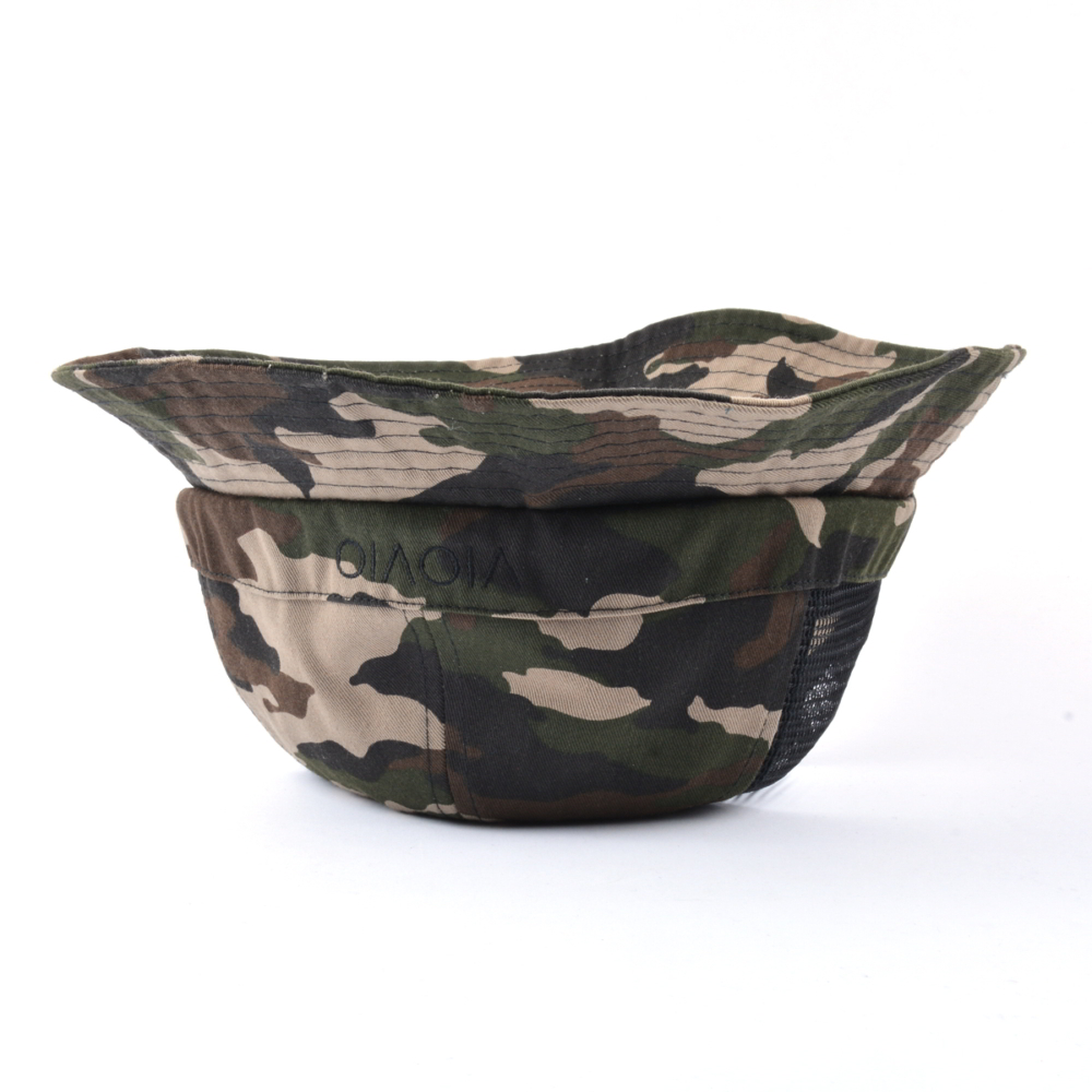 plain embroidery logo camo bucket hats