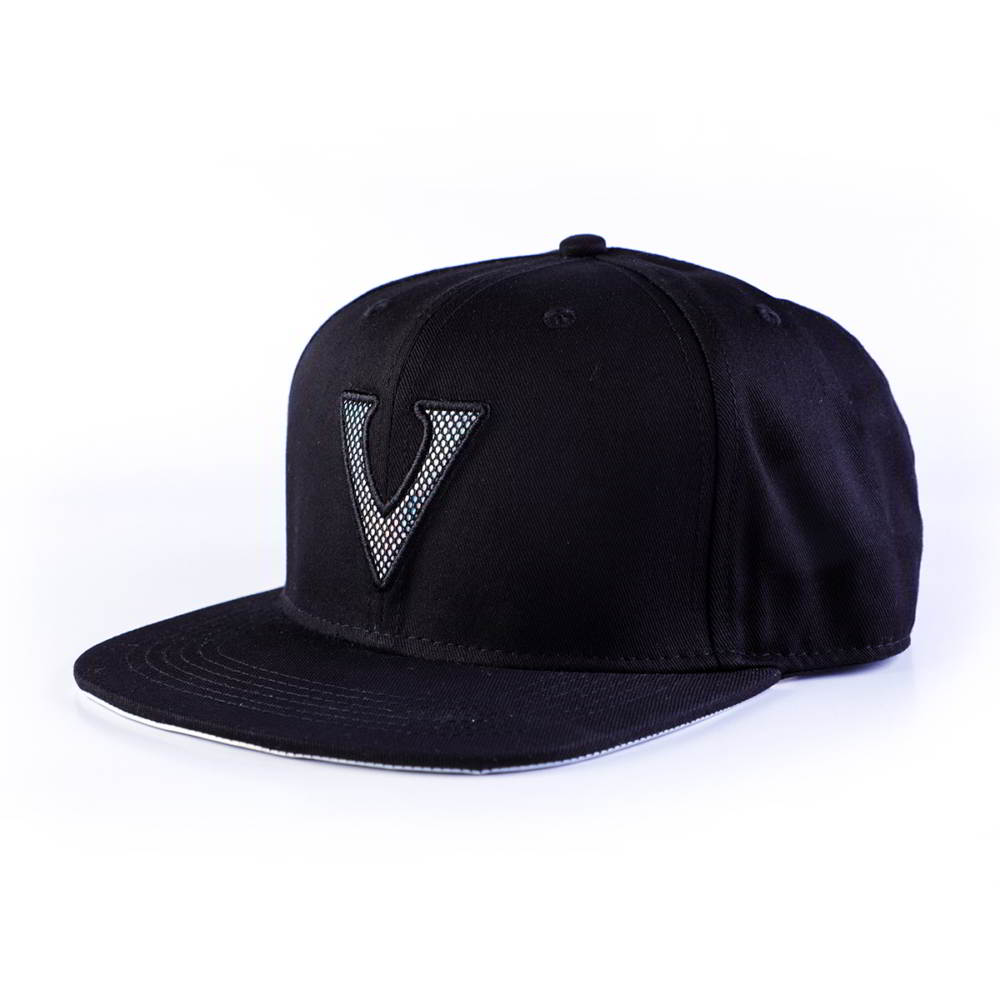 letters logo black 6 panels snapback hats