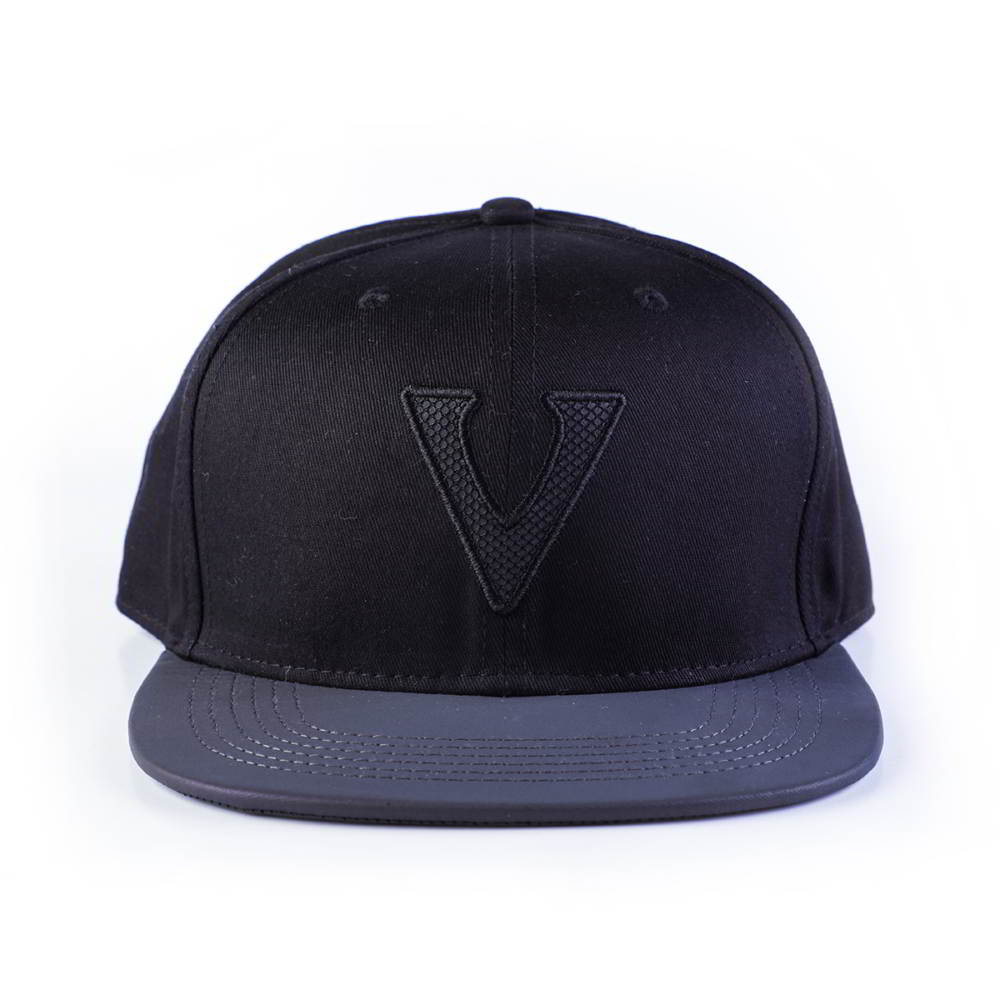 >leather brim vfa letters logo snapback hats