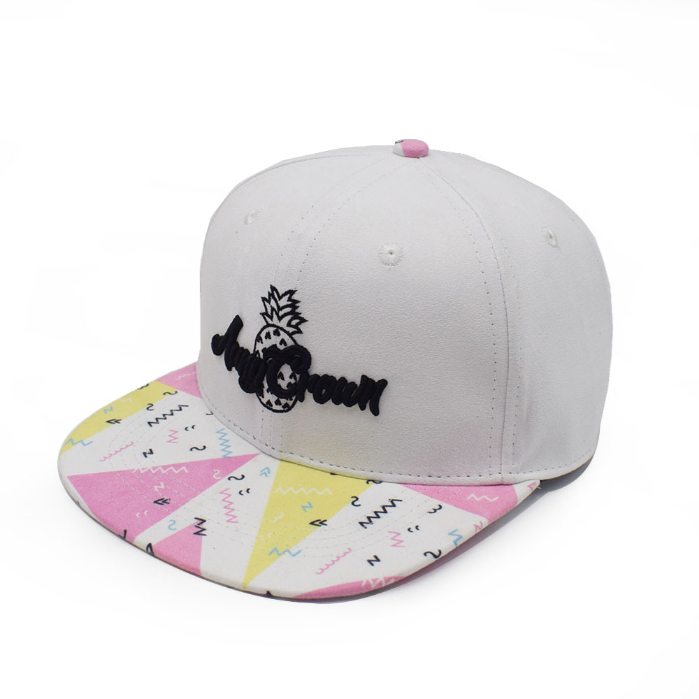 printing brim 3d embroidery suede flat snapback hats