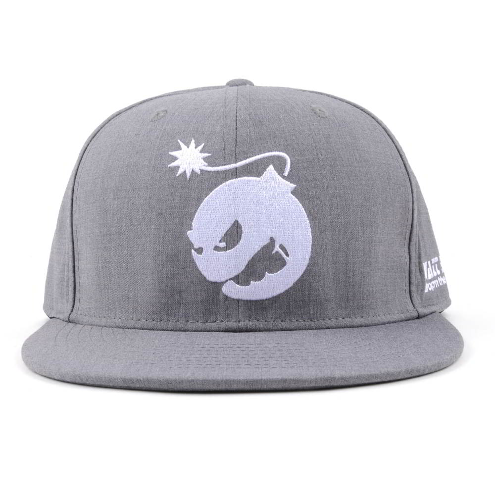 flat embroidery gray snapback caps custom