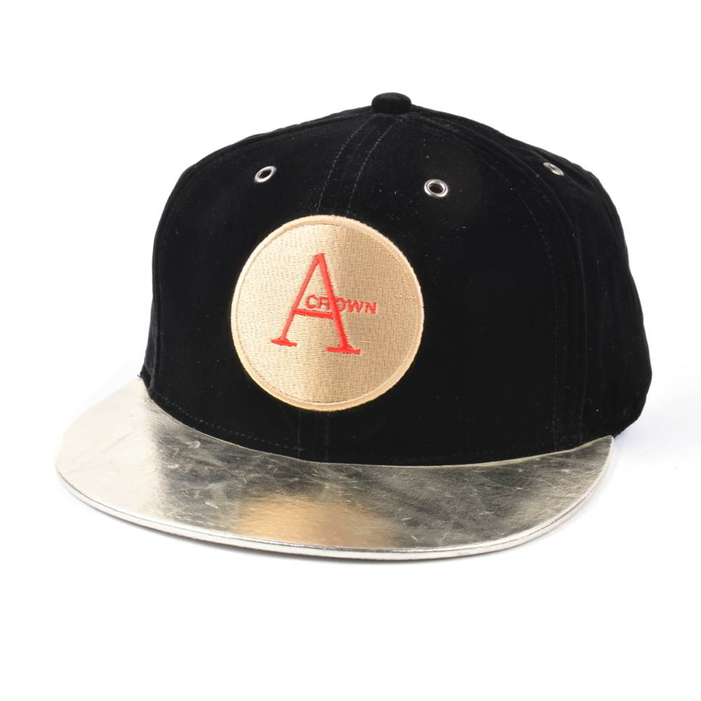 embroidery patch leather brim velvet snapback hats