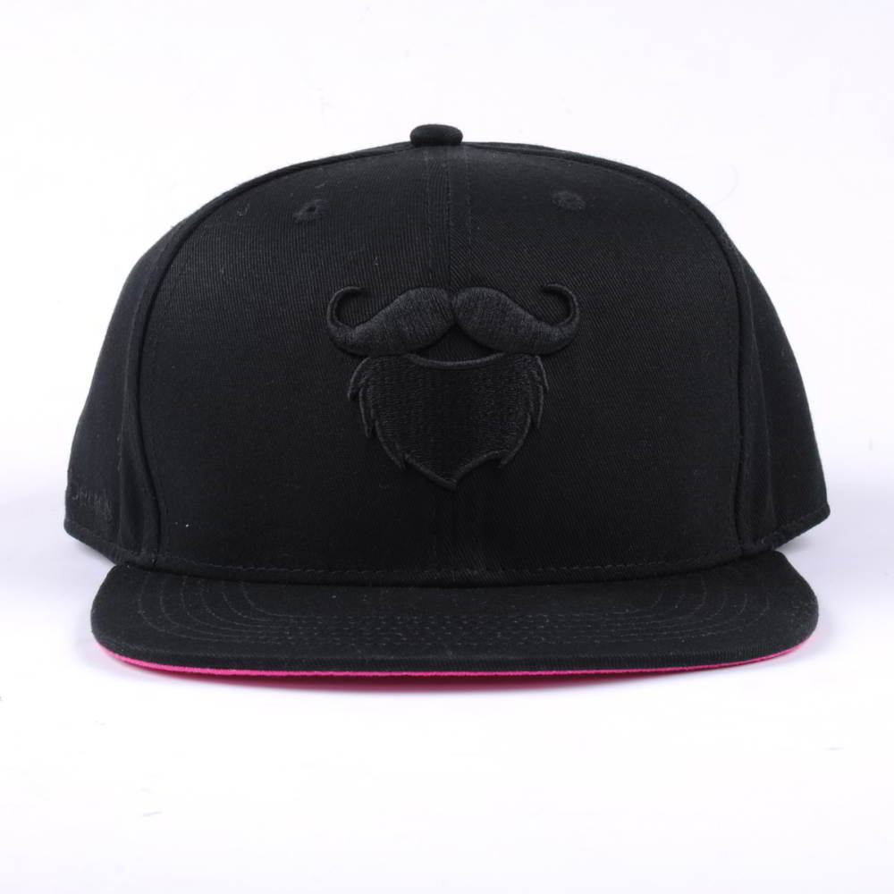 >black 3d embroidery flat brim snapback hats