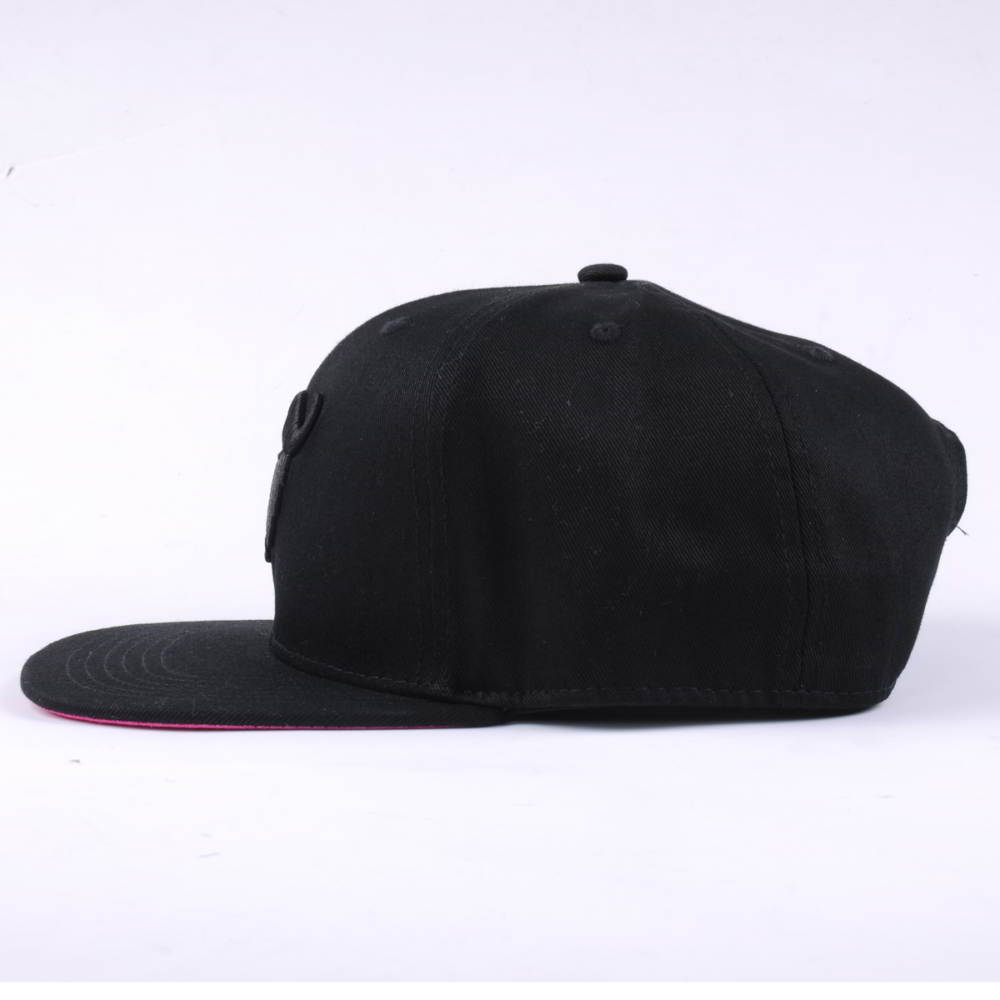 black 3d embroidery flat brim snapback hats