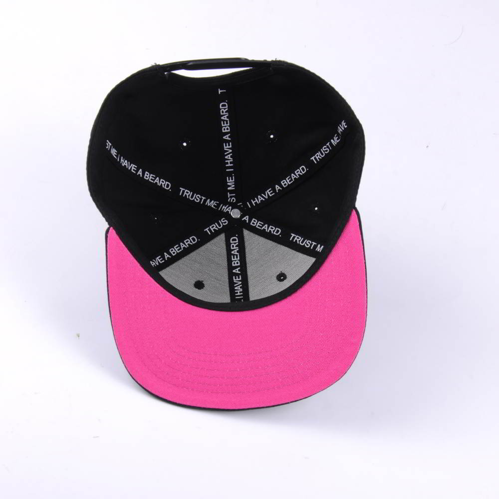 black 3d embroidery flat brim snapback hats