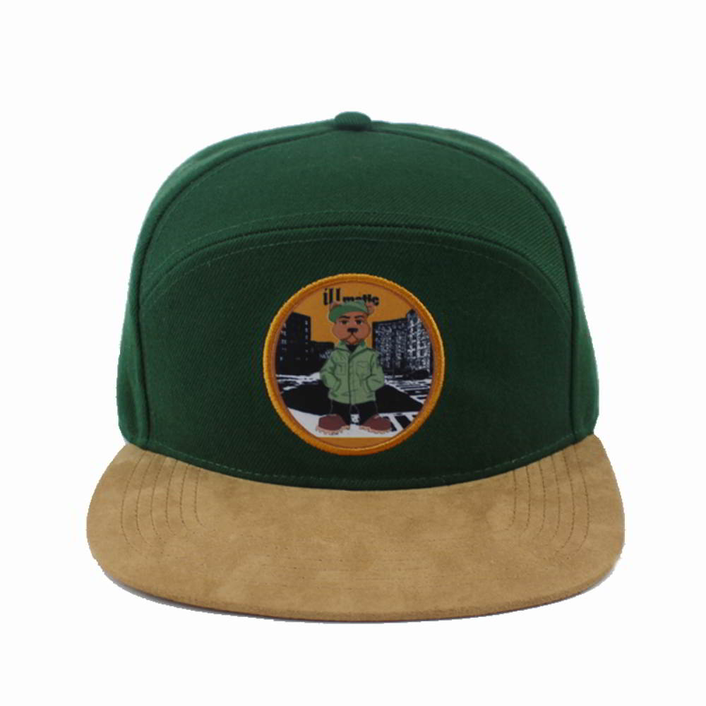 >suede brim embroidery patch snapback caps