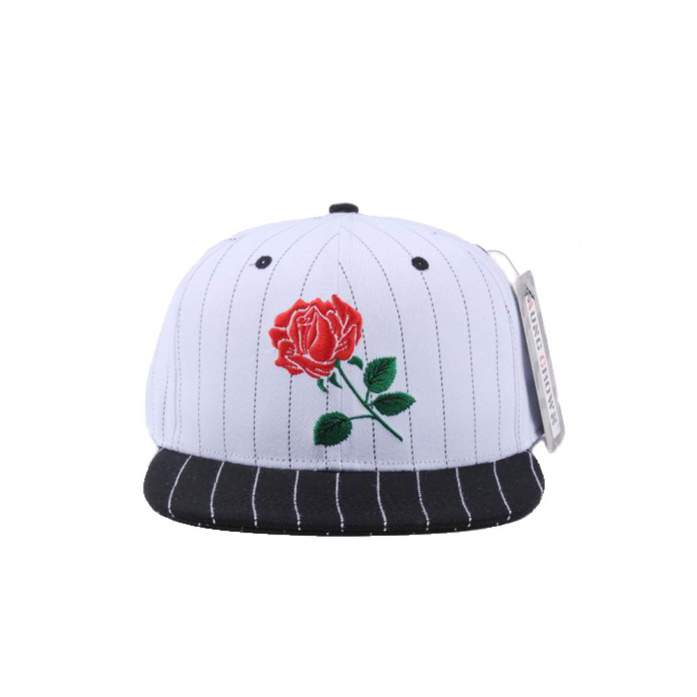 >rose embroidery logo two color snapback caps custom